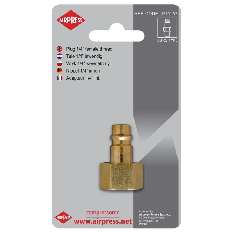 Wtyk Szybkozłączki Z Gwintem Wewnętrznym 1/4'' AIRPRESS