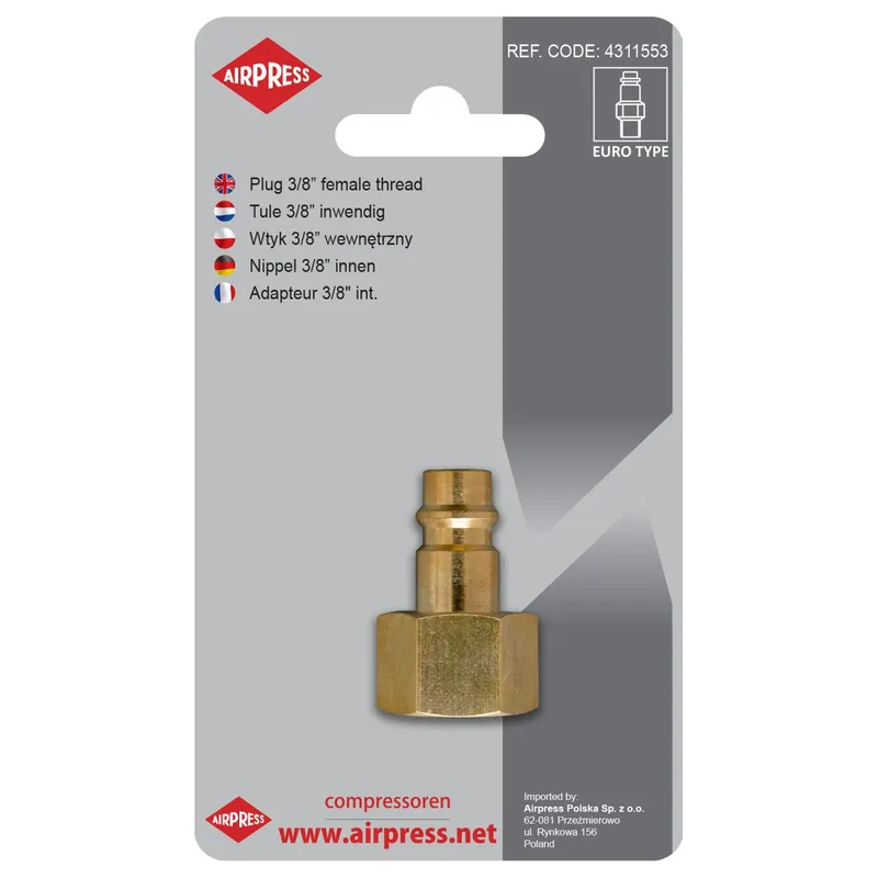 Wtyk Szybkozłączki Z Gwintem Wewnętrznym 3/8'' AIRPRESS