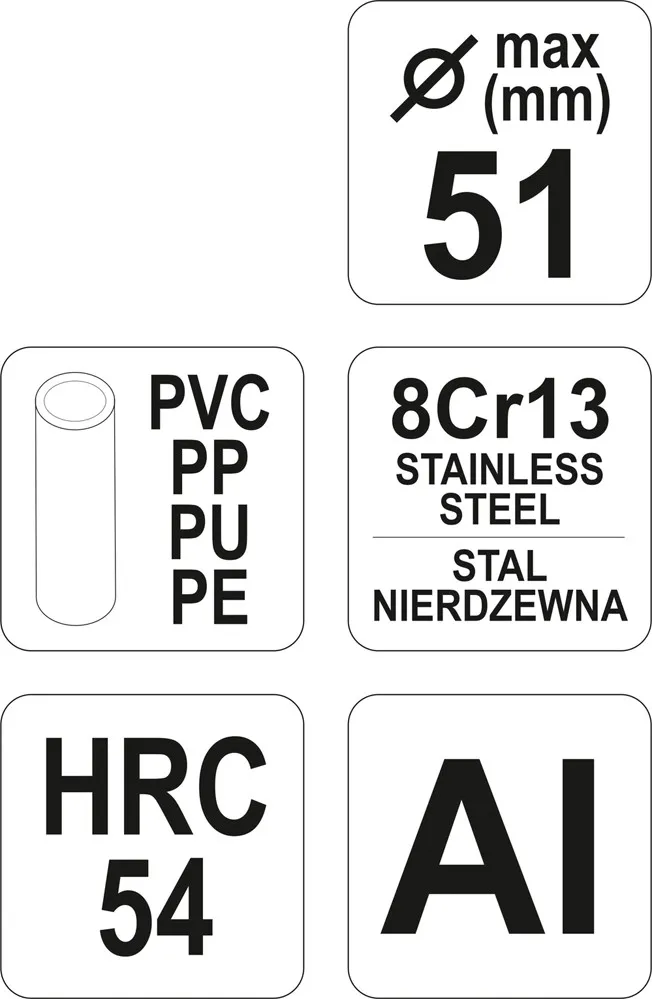 Obcinak Do Rur PCV FI MAX 51 mm YATO