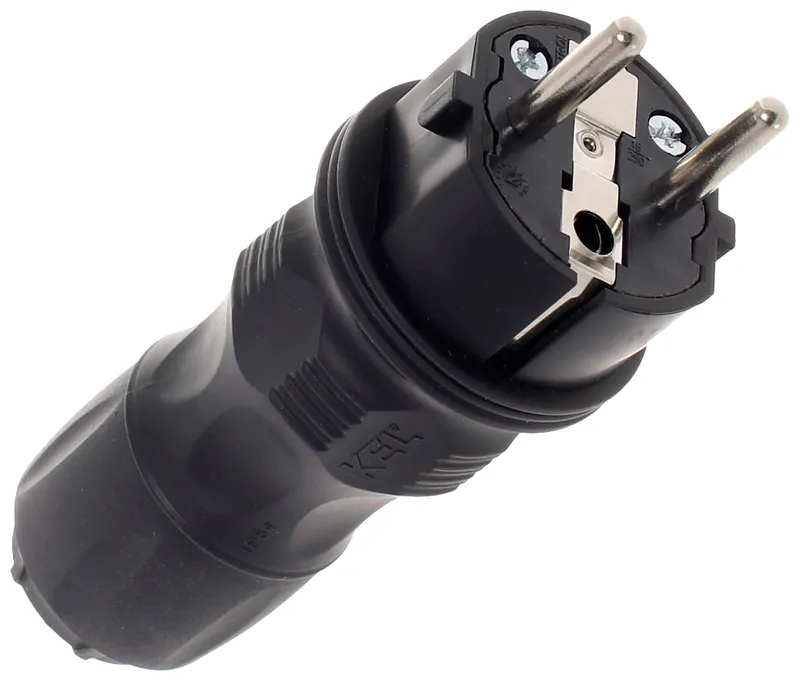 Wtyczka Prosta 2P+Z, 16A Extrem Uni IP54 KEL - Czarna