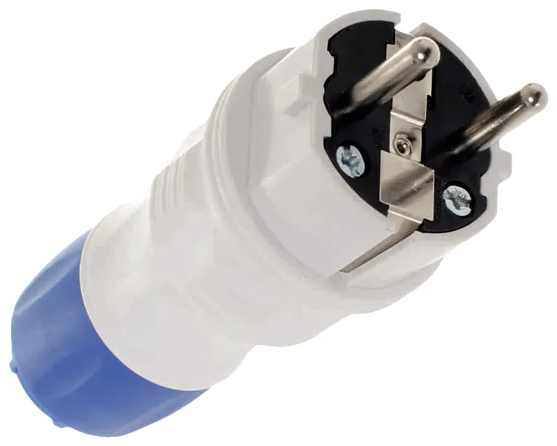 Wtyczka Prosta 2P+Z, 16A Extrem Uni IP54 KEL - Szaro-Niebieska