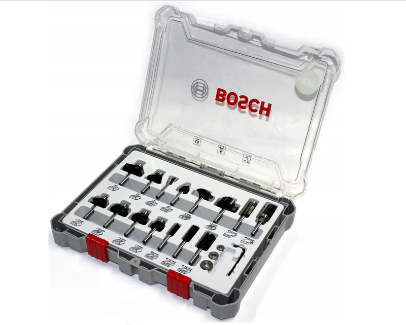 Zestaw Frezów 15 szt. Mix Uchwyt 6mm BOSCH