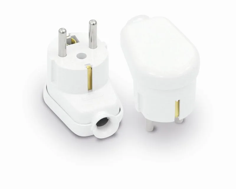 Wtyczka Kątowa Rozbieralna Uni-Schuko, 2P+Z, 16A, 250V VOLTEO - Biała