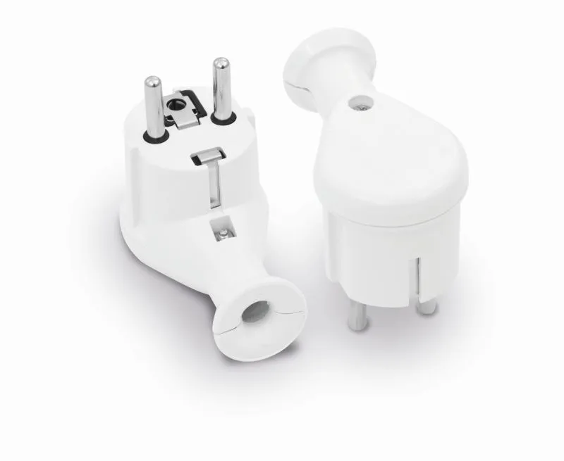 Wtyczka Kątowa Rozbieralna Uni-Schuko, 2P+Z 16A, 250V VOLTEO - Biała