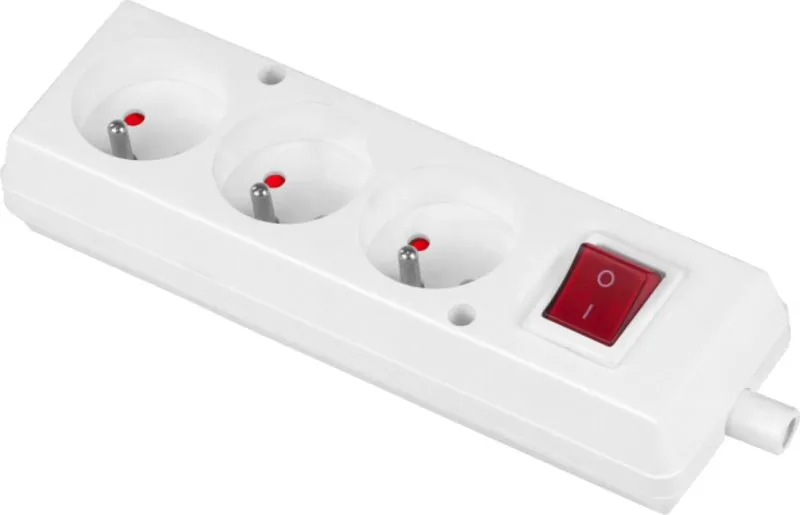 Gniazdo Potrójne + Wyłącznik 16A 250V Rozbieralne Z/U VOLTEO - Białe