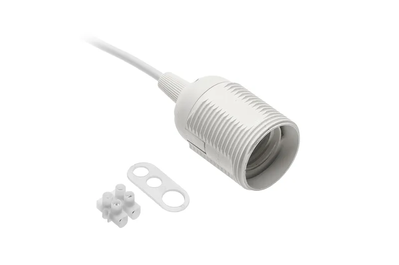 Oprawka E27 Z Przewodem I Kostką 240V 60W, 2X0,75MM2 GTV - Biała