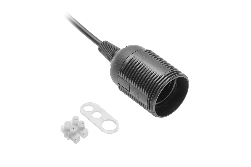 Oprawka E27 Z Przewodem I Kostką 240V 60W, 2X0,75MM2 GTV - Czarna