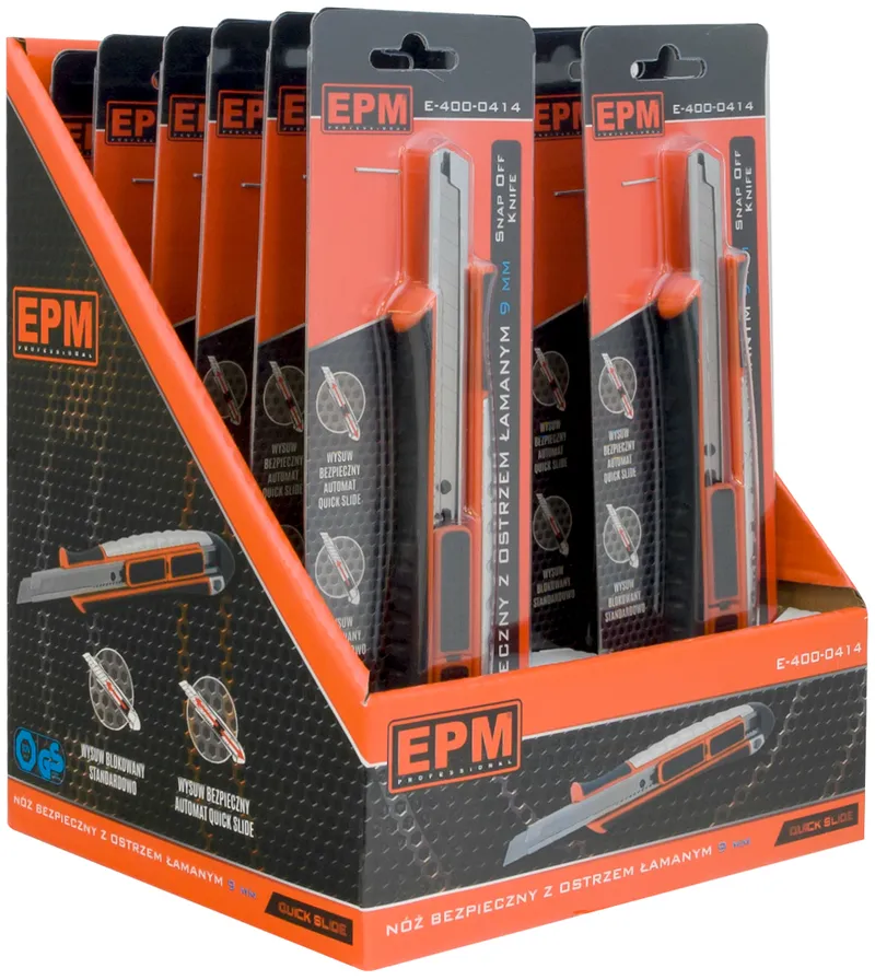 Nóż, Nożyk Z Ostrzem Łamanym Aluminiowy Bezpieczny 9mm EPM