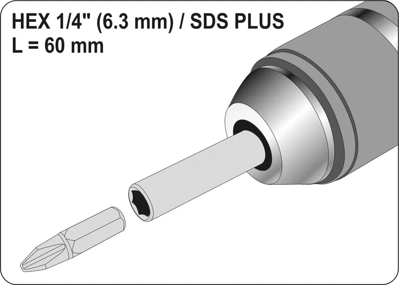 Adapter SDS Plus Do Bitów 1/4 YATO