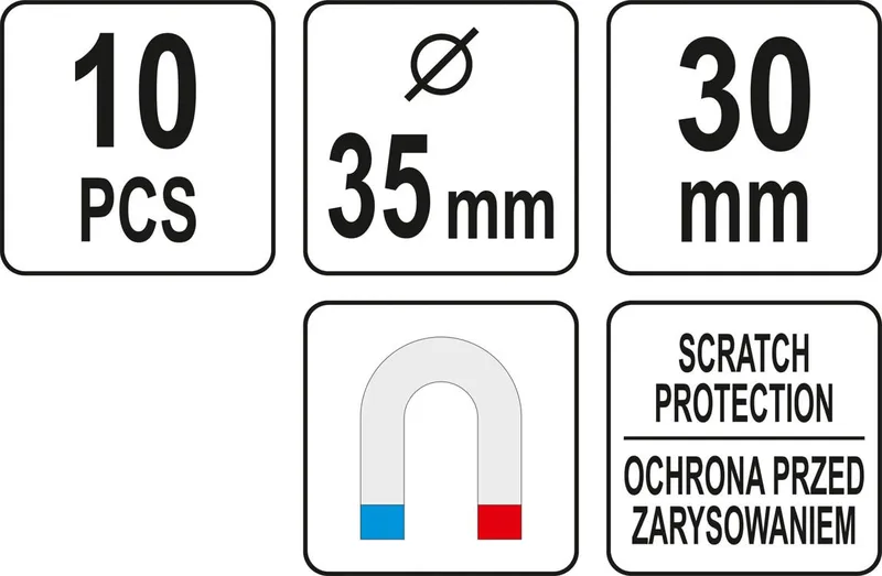 Zestaw Haczyków Magnetycznych 10 szt. YATO