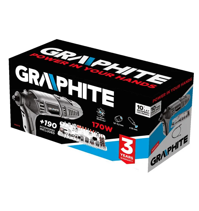 Miniszlifierka 170W, Obroty 8000-35000 MIN1 GRAPHITE
