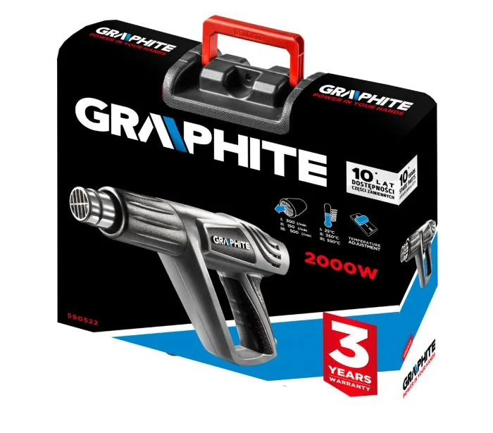 Opalarka 2000W 250-500 Stopni GRAPHITE