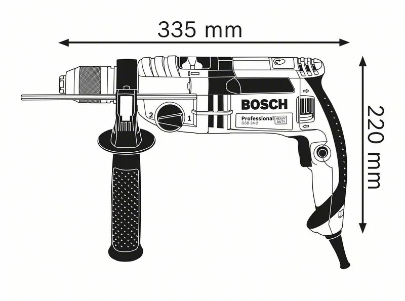 Wiertarka Udarowa Gsb 24-2 Suw 1100W BOSCH