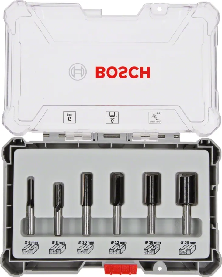Zestaw Frezów 6 szt. Uchwyt 8mm BOSCH