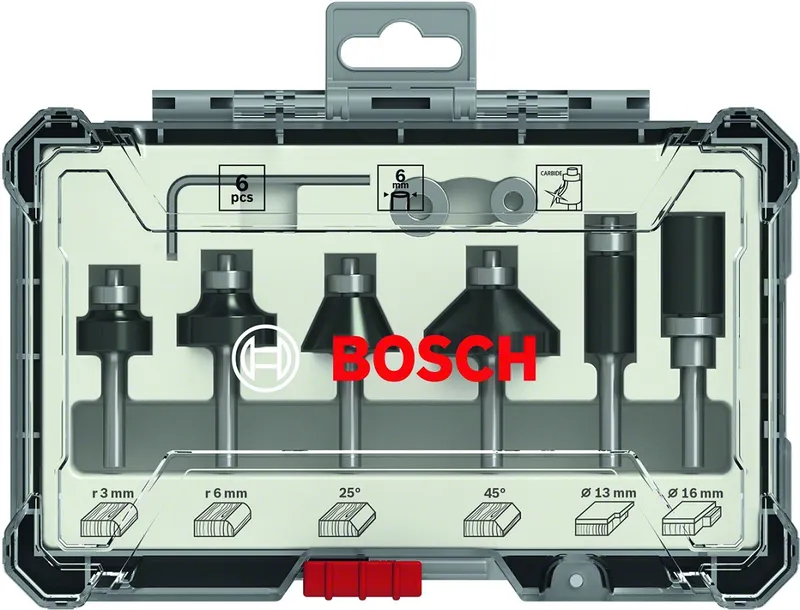 Zestaw Frezów 6 szt. Trim&edging Uchwyt 6mm BOSCH