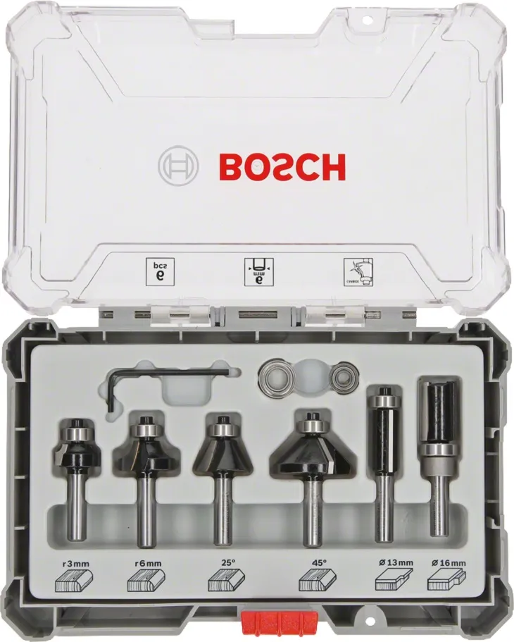 Zestaw Frezów 6 szt. Trim&edging Uchwyt 6mm BOSCH