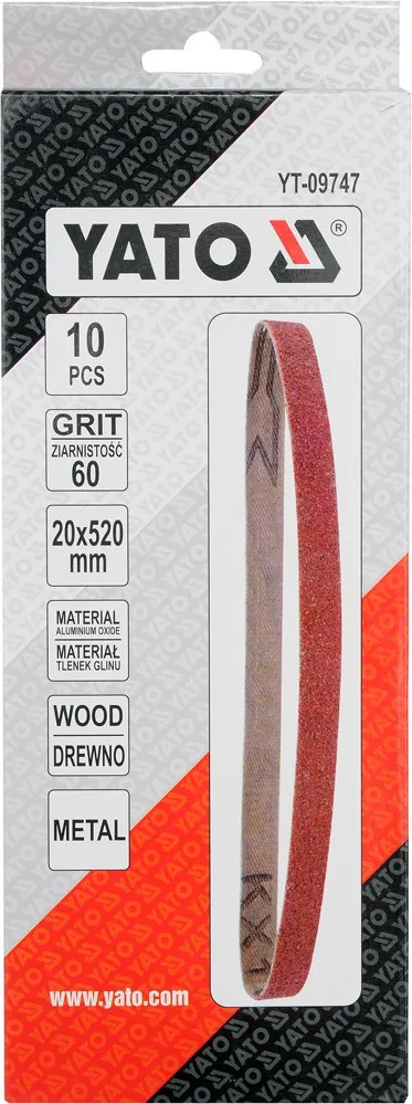 Taśma Ścierna Bezkońcowa 10 szt. P60 20*520MM YATO