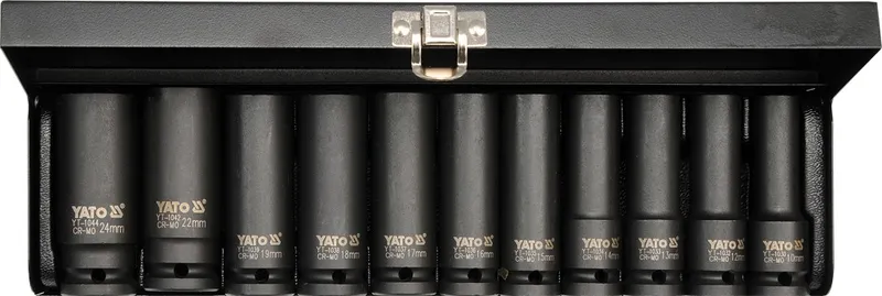 Komplet Nasadek Udarowych 1/2'' Długich 11-SZTUKOWY YATO
