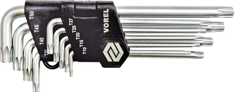 Klucze Torx Komplet 9 Sztuk T15 - T55 Cr-V VOREL