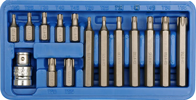 Zestaw Bitów Torx T20-T55 15 Sztuk VOREL