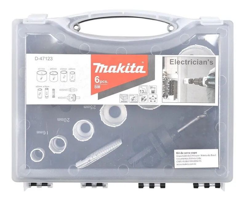 Zestaw Otwornic 9 szt. 16/20/25/32/40/51MM MAKITA
