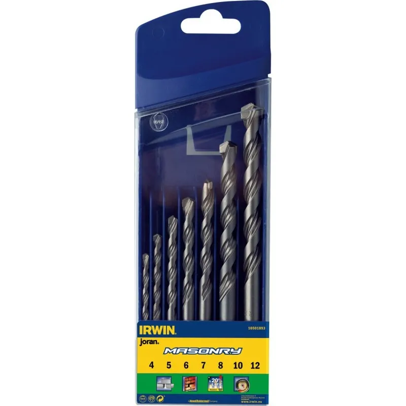 Komplet Wierteł Do Betonu Masonry 7 Sztuk 4-12MM IRWIN