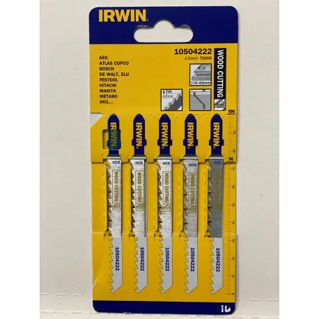 Brzeszczot Do Drewna Do Wyrzynarki Komplet 5SZTUK Typ T101D IRWIN