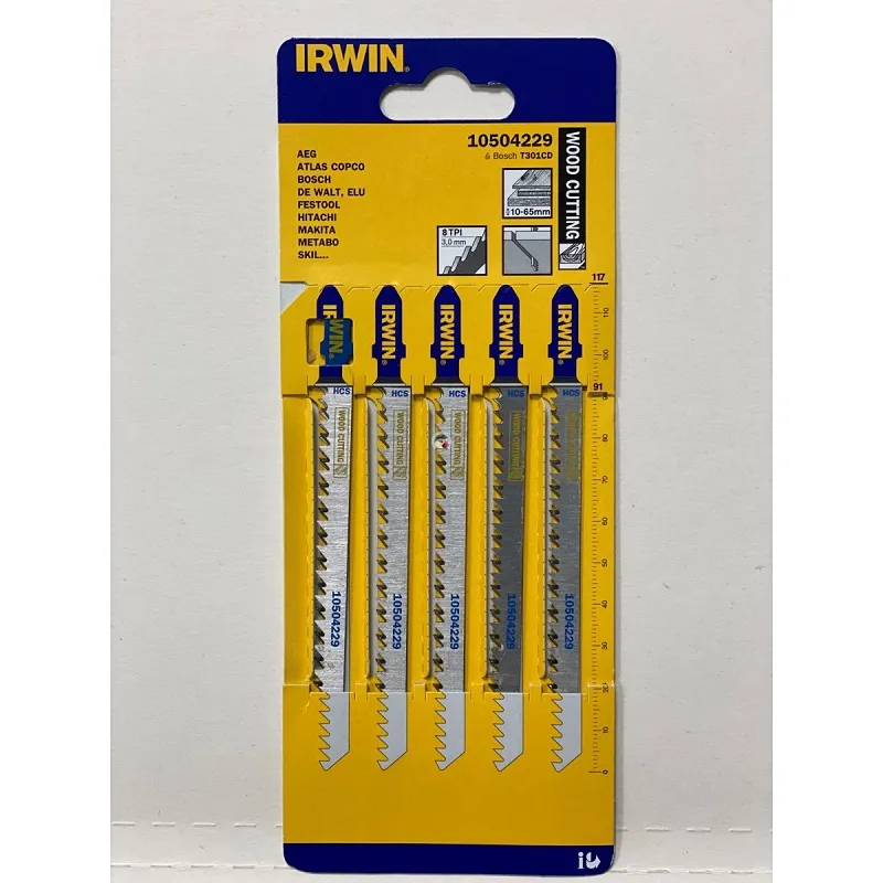 Brzeszczot Do Drewna Do Wyrzynarki Komplet 5SZTUK Typ T301CD IRWIN