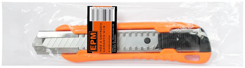 Nóż, Nożyk Z Ostrzem Łamanym W18 18mm Metalowa Prowadnica EPM
