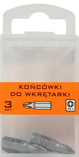 Grot, Bit, Końcówka Do Wkrętarki 25mm 3 szt. PZ1 EPM