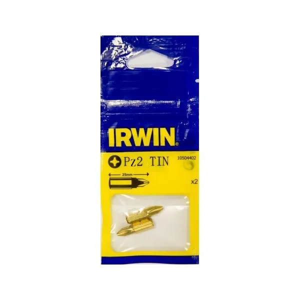 Grot, Bit, Końcówka 1/4/25MM PZ2 TIN 2 szt. IRWIN