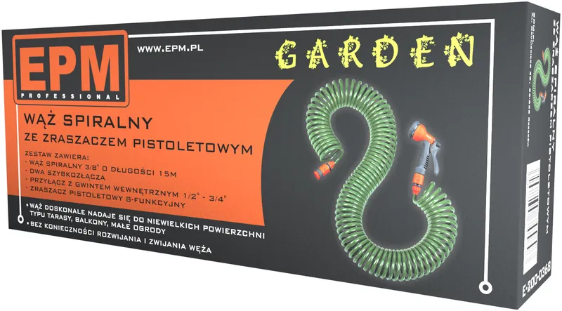 Wąż Spiralny 15m Złączka + Pistolet EPM