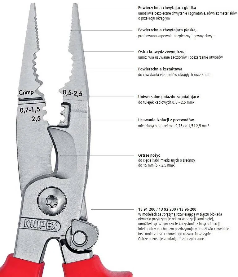 Szczypce Do Prac Elektroinstalacyjnych 6w1 KNIPEX