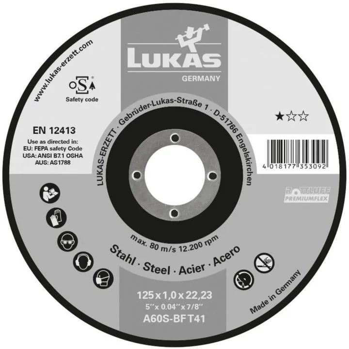 Tarcza Płaska T1A 125*1.6*22 A46T-BF Premiumflex ROTTLUFF