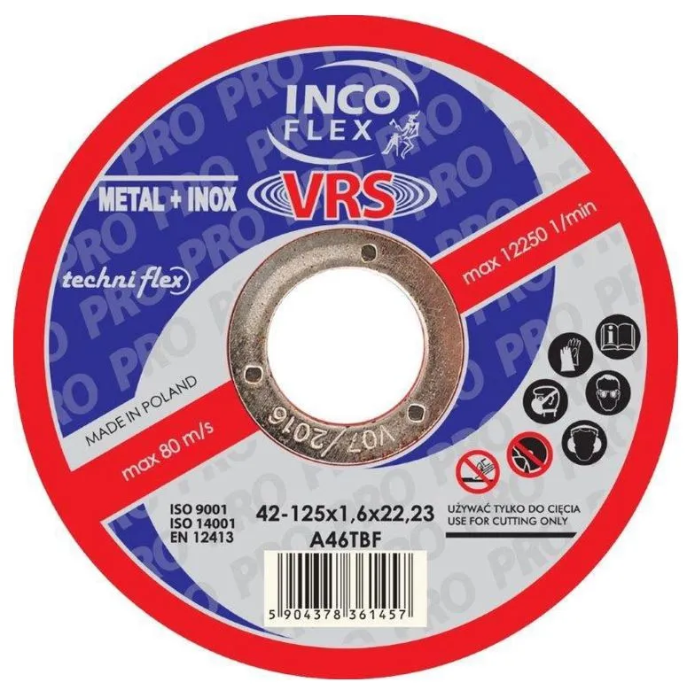 Tarcza Wypukła T27 125*1.0*22 A60TBF-VRS TECHNIFLEX