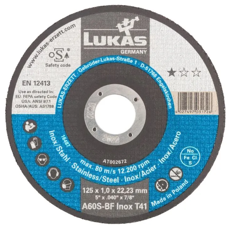 Tarcza Płaska T1A 115*1.0*22 A60S-BF INOX Premiumflex ROTTLUFF