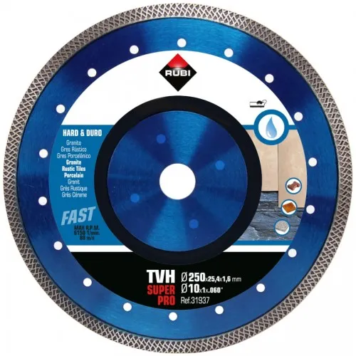 Tarcza Diamentowa Do Materiałów Twardych Tvh 250mm Superpro RUBI