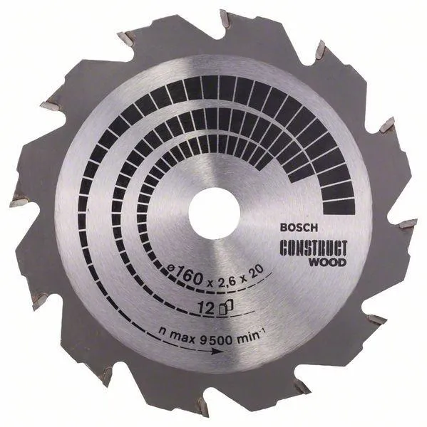 Piła Tarczowa H Construct Wood 160*2,6*20/16Z12 BOSCH