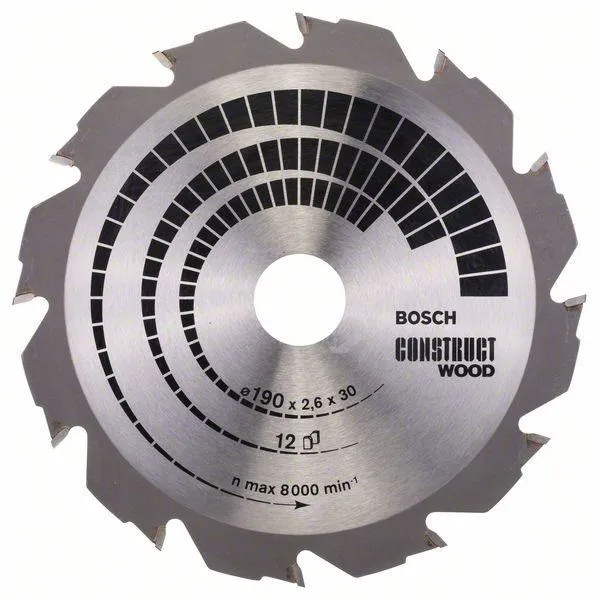 Piła Tarczowa H Construct Wood 190*2,6*30Z12 BOSCH