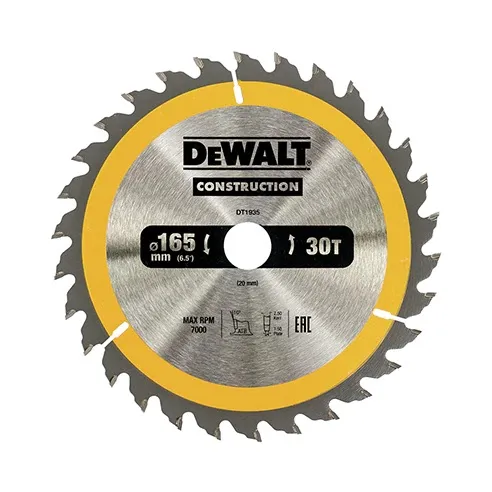 Piła Tarczowa Do Drewna 165/20MM, 30 Zębów DEWALT