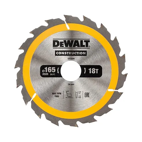 Piła Tarczowa Do Drewna 165/30MM, 18 Zębów DEWALT