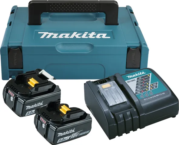 Zestaw Zasilający 18V Makpac 2*5.0AH BL1850B+DC18RC MAKITA