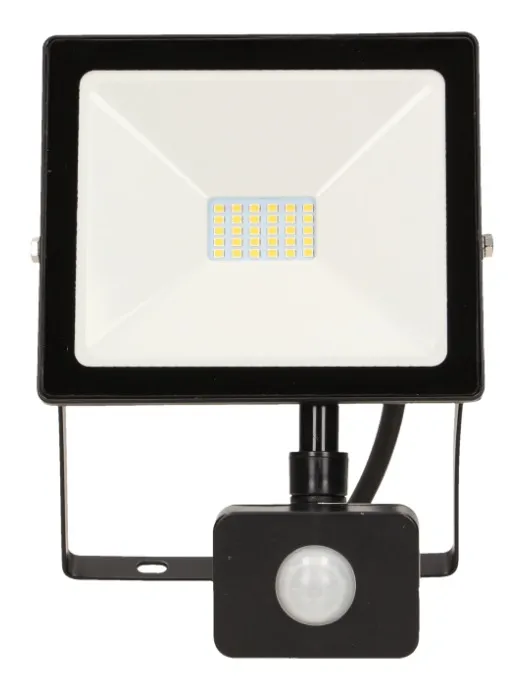 Naświetlacz LED Z PIR 20W, 1600LM, IP44, 4000K, Alu+szkło ORNO
