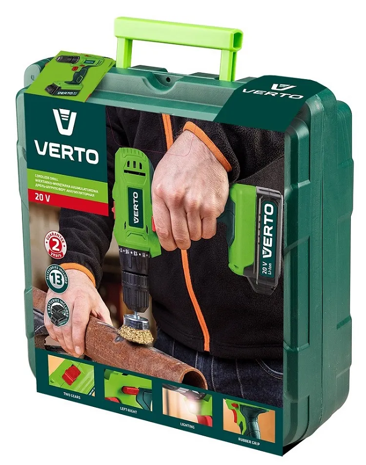 Wiertarko - Wkrętarka 2*20V LI-ION 1.5 Ah Walizka VERTO