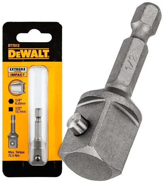 Adapter Do Zakrętarek Udarowych Z 1/4' Na 1/2' DEWALT