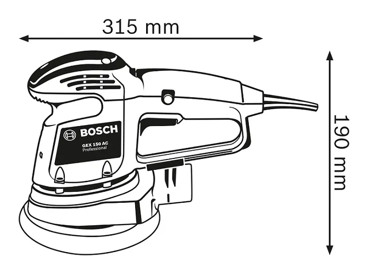 Szlifierka Mimośrodowa Gex AC 34-150 340W 150mm BOSCH