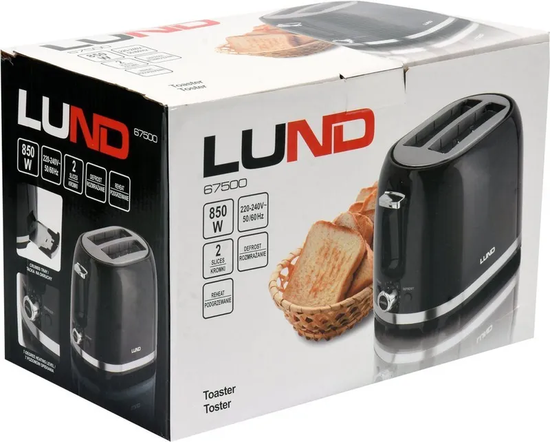 Toster 700-850W LUND - Czarny