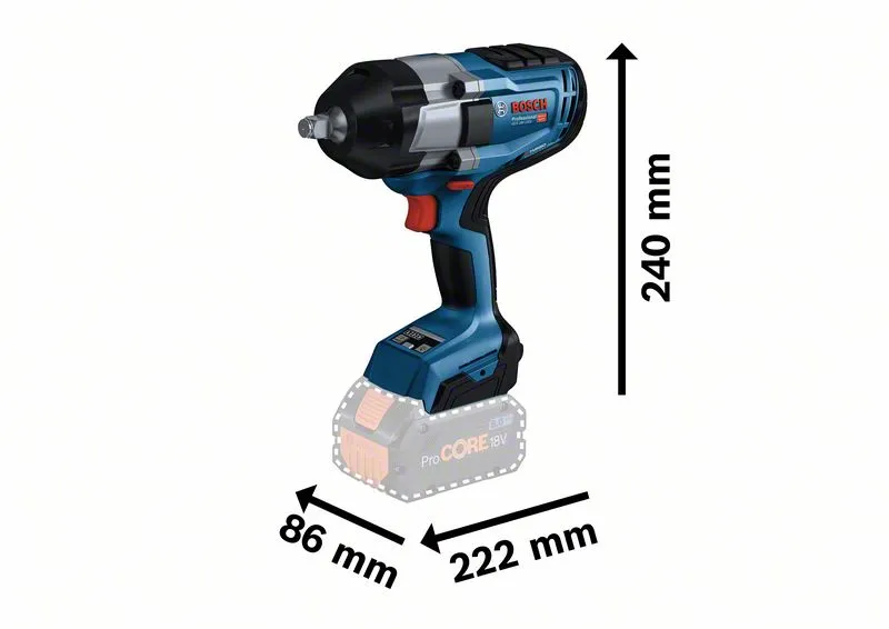 Klucz Udarowy Akumulatorowy 1/2' Gds 18V-1000 0*AH BOSCH