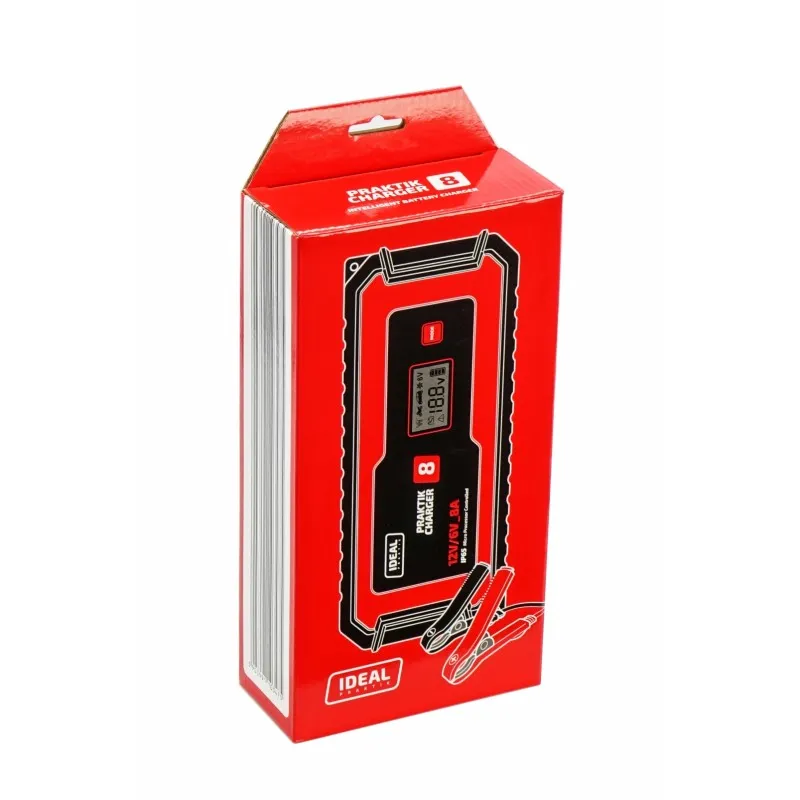 Prostownik Inteligentny Praktik Charger 8 LCD 6/12V