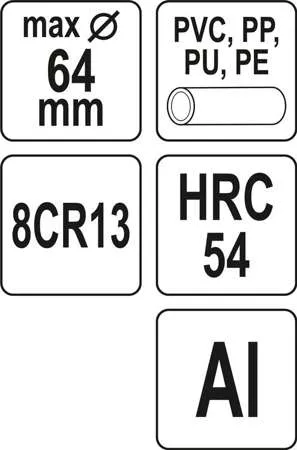 Obcinak Do Rur PCV 64mm V-Cut YATO